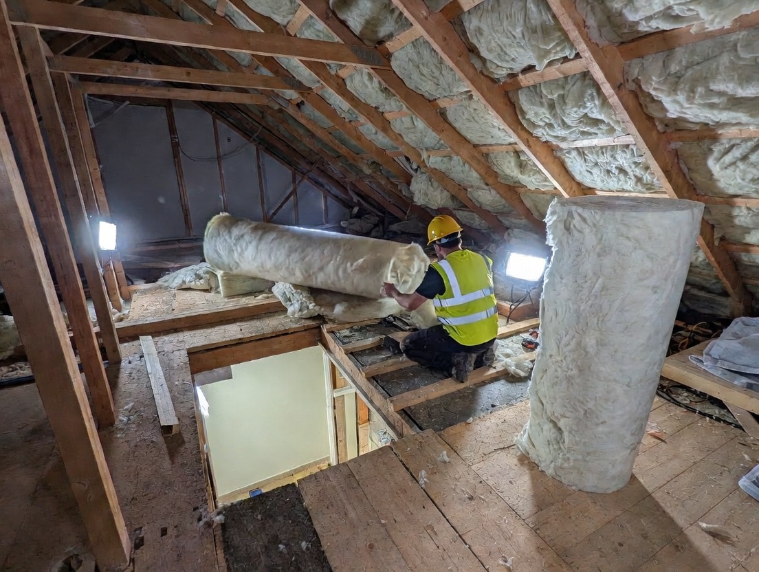 Loft insulation installation